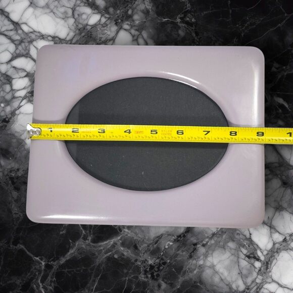 Y2K Style Lavender Oval Photo Frame Chunky Ceramic 9x7 Retro Pastel Decor - Picture 8 of 8